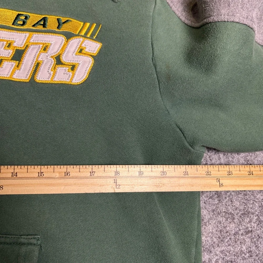 NFL Green Bay Packers Hoodie Green Grey Colorblock Sweatshirt Size Large Y2K